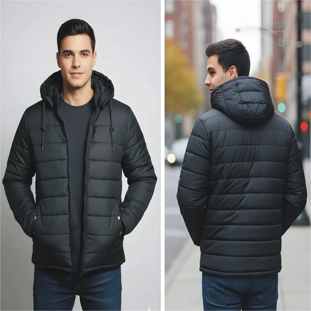 Men's Bomber Hoodie Jacket 3b Leather