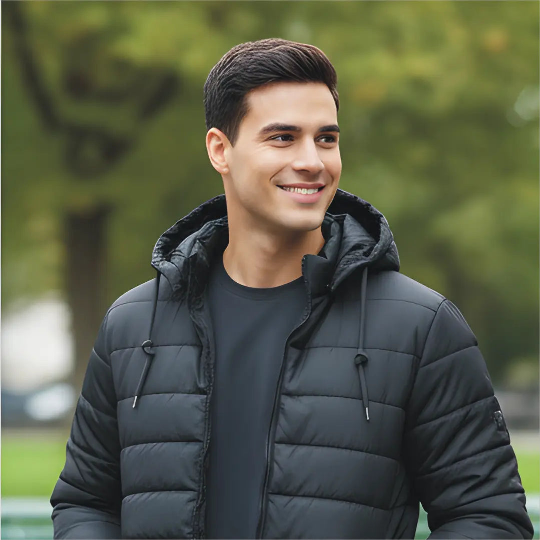 Men's Bomber Hoodie Jacket 3b Leather