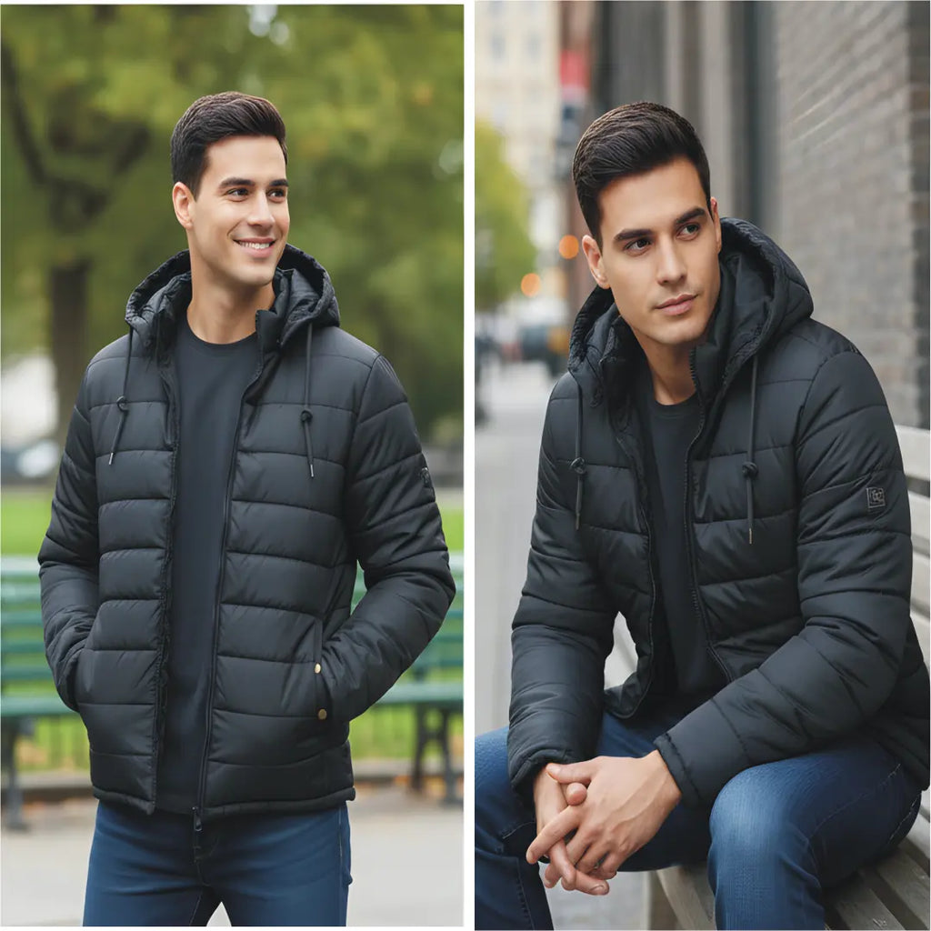 Men's Bomber Hoodie Jacket 3b Leather