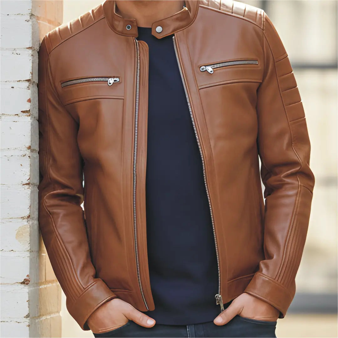 Men's Leather Fur Jacket - Sheep Leather 3b Leather