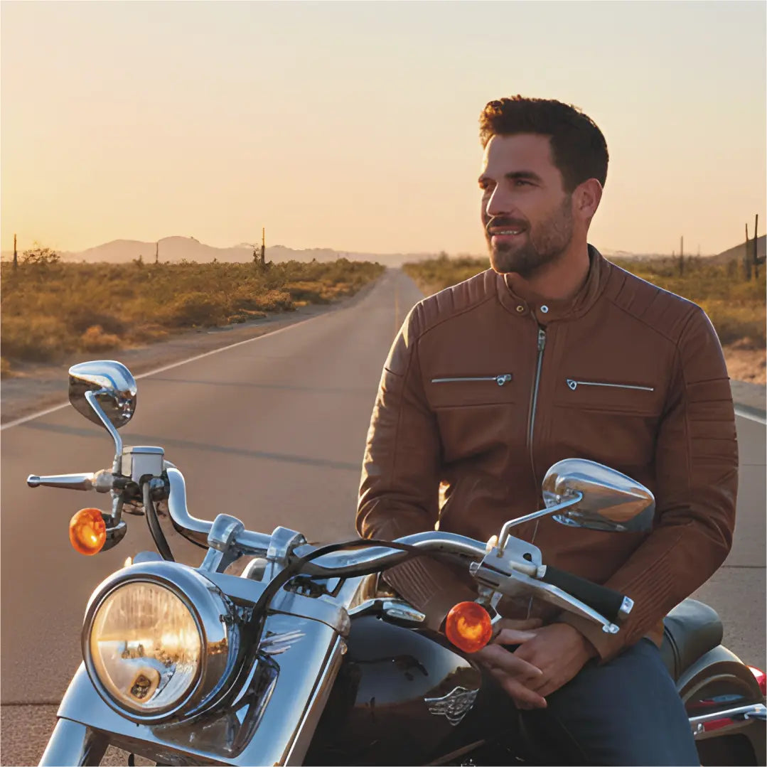 Men's Leather Fur Jacket - Sheep Leather 3b Leather