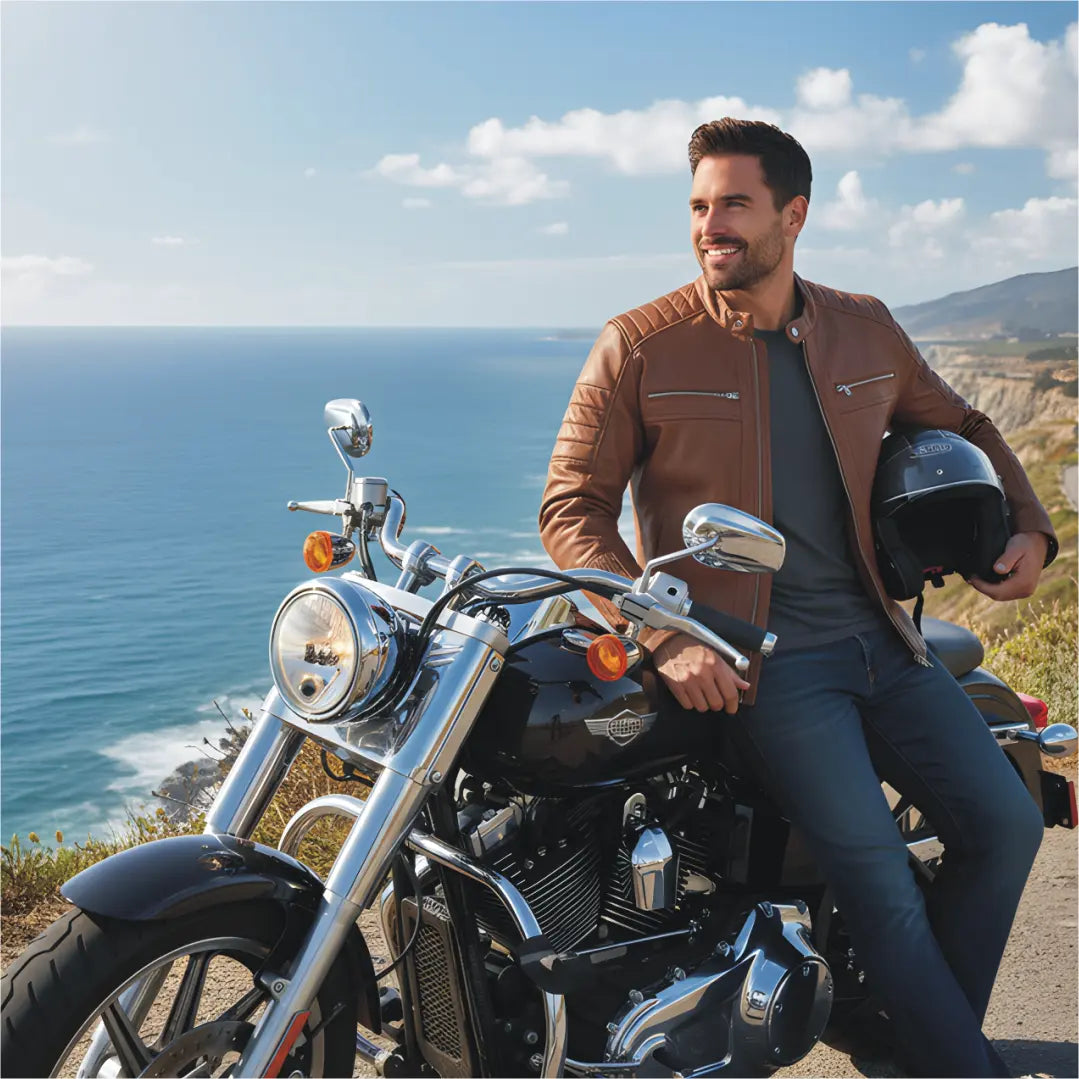 Men's Leather Fur Jacket - Sheep Leather 3b Leather